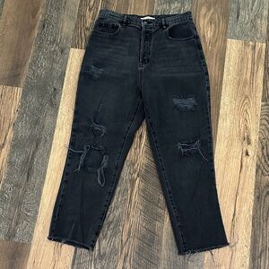 PacSun Black Distressed Ankle Jeans